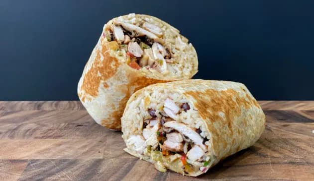 Picture for Jerk Chicken Burrito with Coconut Rice and Beans and Chargrilled Pineapple Salsa